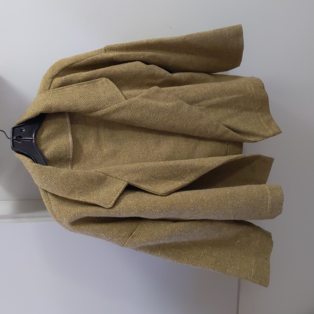 Handmade, cropped wool blend jacket